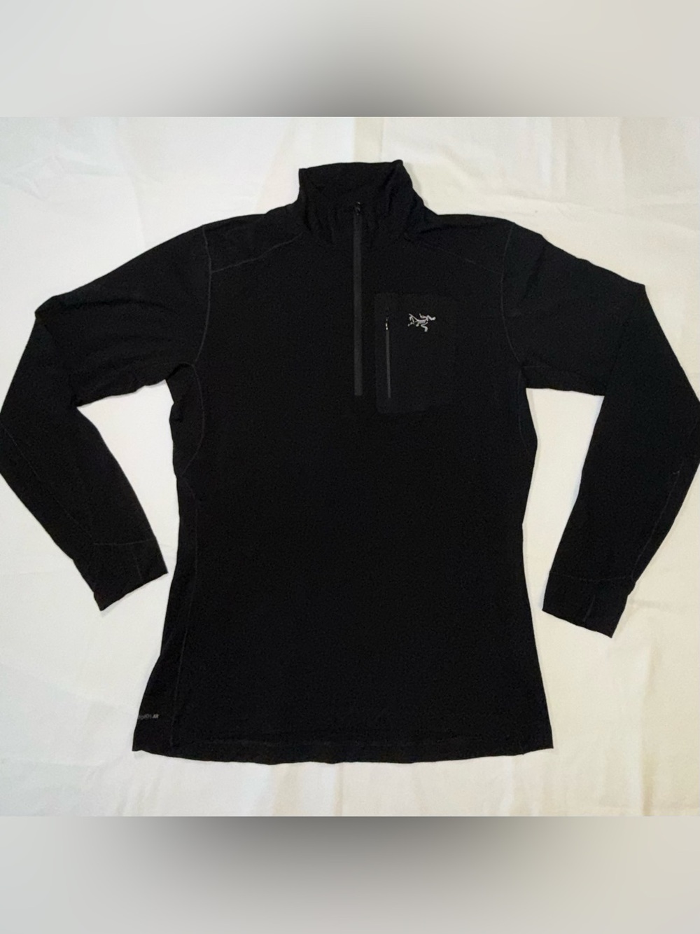Arc’teryx Satoro AR Men’s Black Merino Wool Base Layer Top Large Thermal Shirt